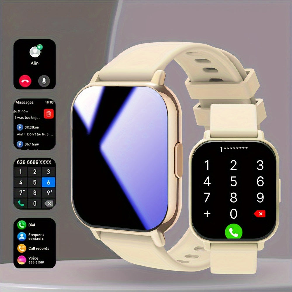 Ceas inteligent ZACHARYER cu ecran HD de 4,65 cm, apeluri wireless, moduri sport, reîncărcabil prin USB, compatibil cu iPhone/Android