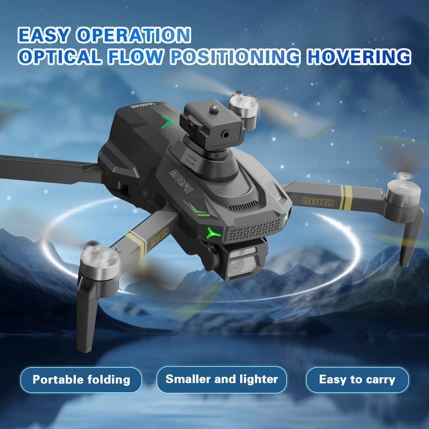 Drona Quadcopter GD95, Drona Pliabilă, Drona cu Cameră 480P, cu Selfie