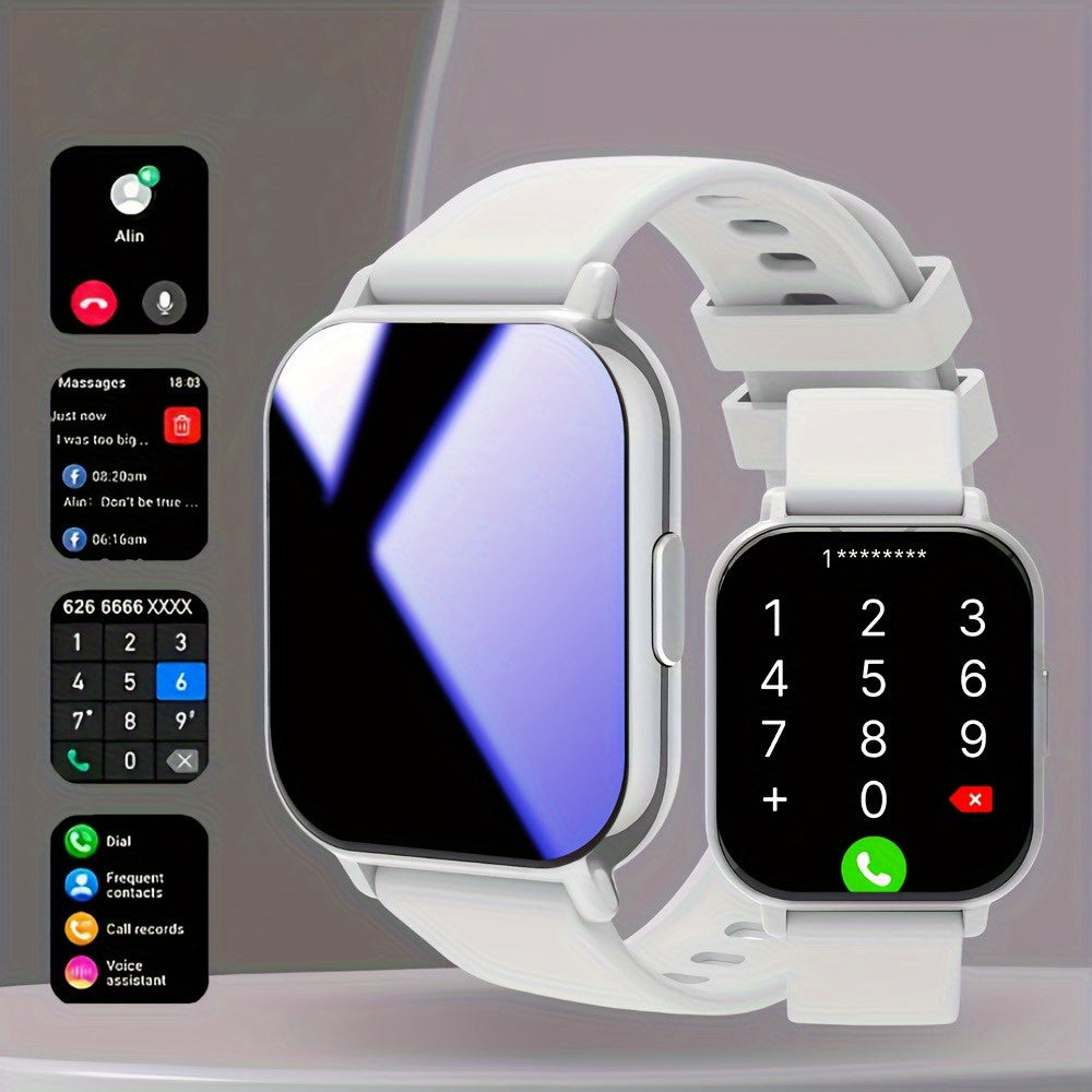 Ceas inteligent ZACHARYER cu ecran HD de 4,65 cm, apeluri wireless, moduri sport, reîncărcabil prin USB, compatibil cu iPhone/Android