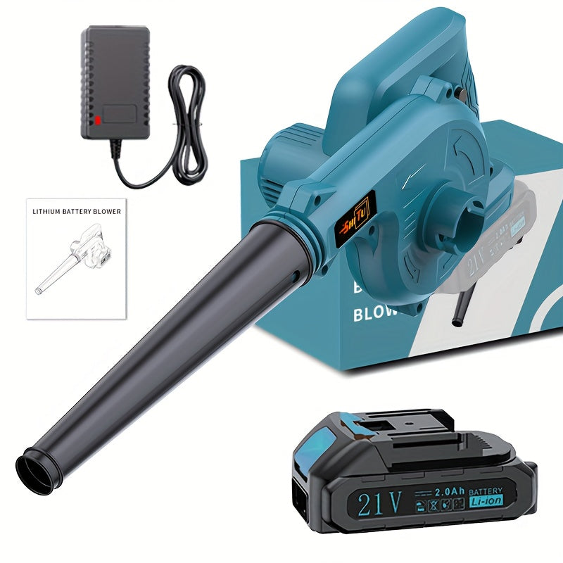 Suflantă de frunze portabilă electrică fără fir, fără perii, cu duză extinsă și mâner ergonomic antiderapant, care dispersează eficient frunzele căzute și zăpada pe curți, peluze, grădini, alei, terase și ve