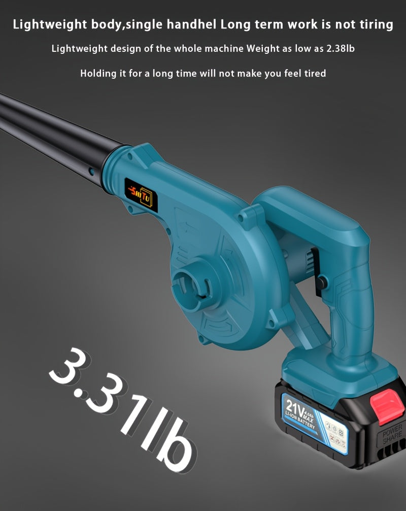 Suflantă de frunze portabilă electrică fără fir, fără perii, cu duză extinsă și mâner ergonomic antiderapant, care dispersează eficient frunzele căzute și zăpada pe curți, peluze, grădini, alei, terase și ve