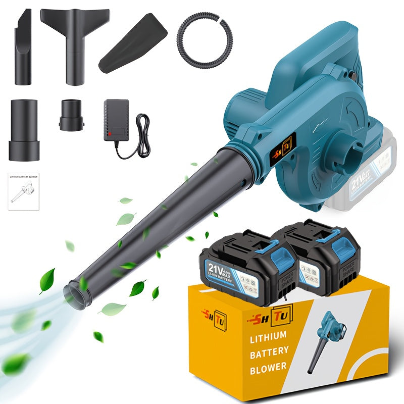 Suflantă de frunze portabilă electrică fără fir, fără perii, cu duză extinsă și mâner ergonomic antiderapant, care dispersează eficient frunzele căzute și zăpada pe curți, peluze, grădini, alei, terase și ve