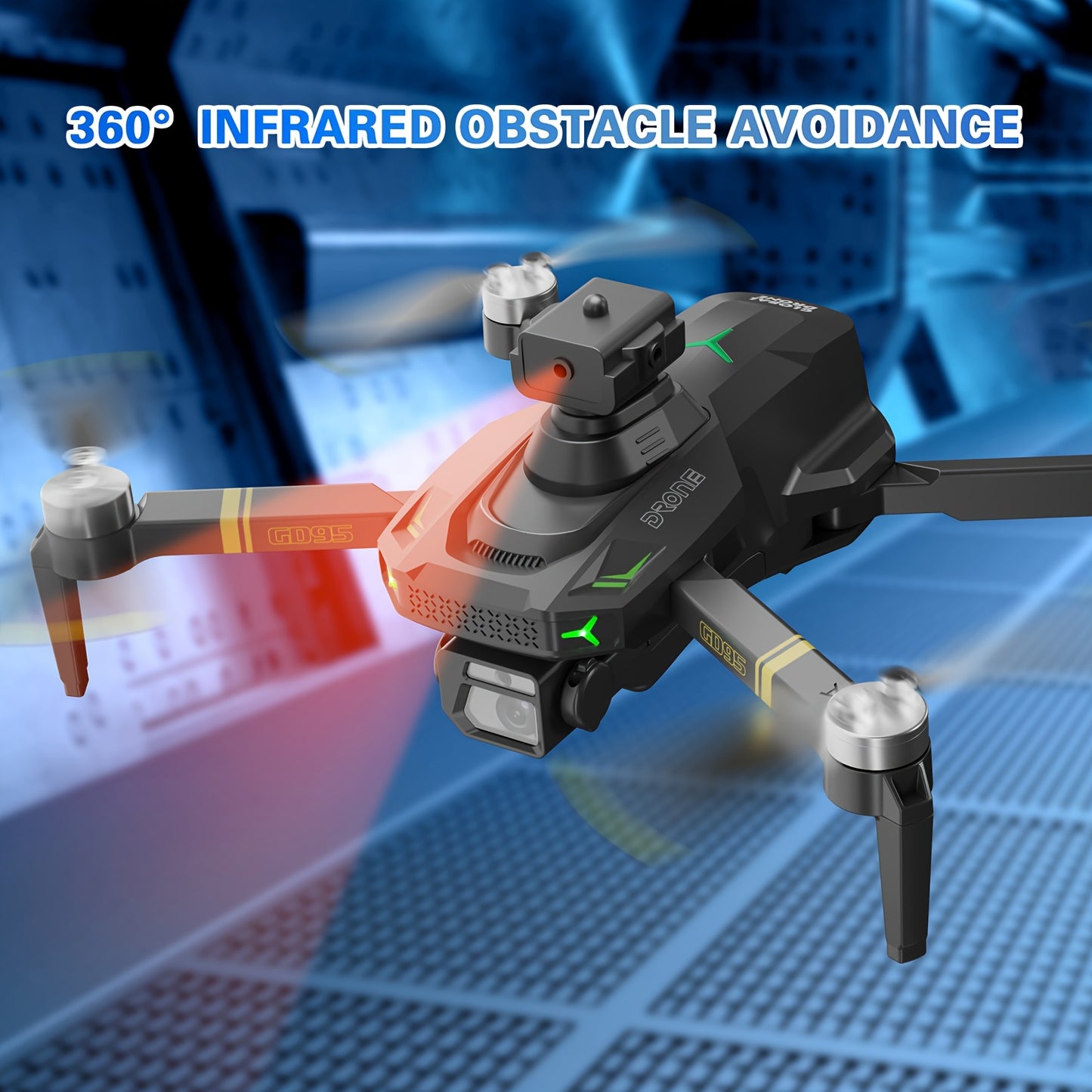 Drona Quadcopter GD95, Drona Pliabilă, Drona cu Cameră 480P, cu Selfie