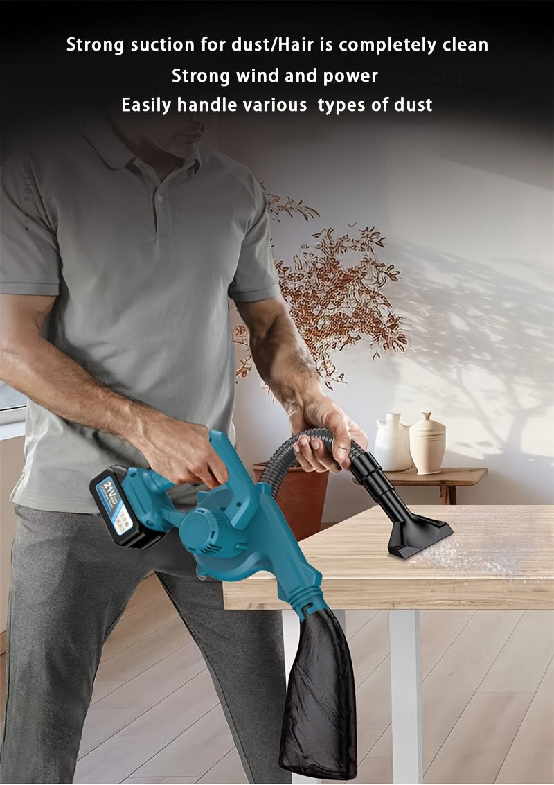 Suflantă de frunze portabilă electrică fără fir, fără perii, cu duză extinsă și mâner ergonomic antiderapant, care dispersează eficient frunzele căzute și zăpada pe curți, peluze, grădini, alei, terase și ve