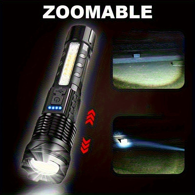 Set 2 lanterne LED portabile cu încărcare USB, XP50 de mare putere, 350 lumeni, 1200mAh