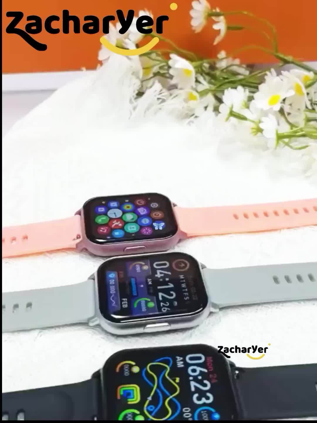 Ceas inteligent ZACHARYER cu ecran HD de 4,65 cm, apeluri wireless, moduri sport, reîncărcabil prin USB, compatibil cu iPhone/Android