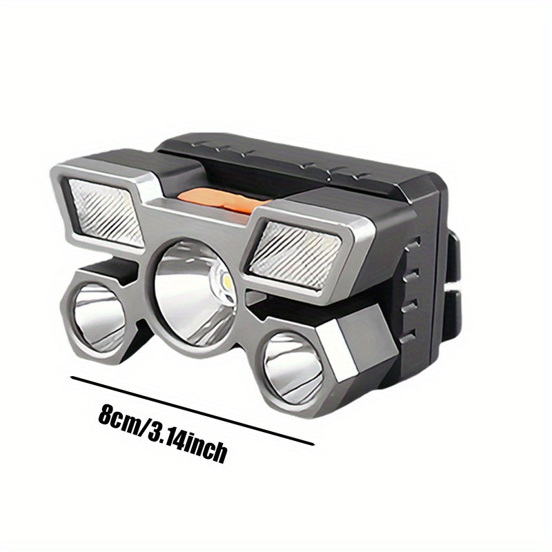 Lanternă frontală ultra-luminoasă, lampă LED portabilă pentru iluminat exterior cu încărcare USB