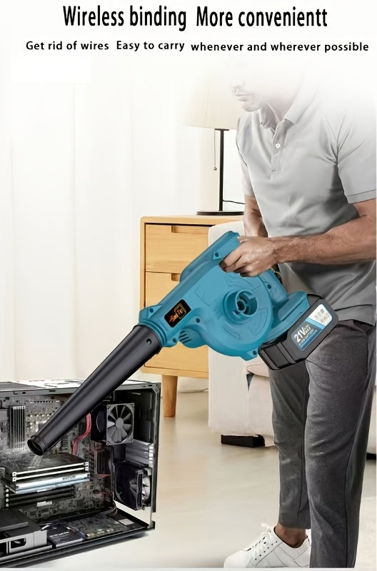 Suflantă de frunze portabilă electrică fără fir, fără perii, cu duză extinsă și mâner ergonomic antiderapant, care dispersează eficient frunzele căzute și zăpada pe curți, peluze, grădini, alei, terase și ve