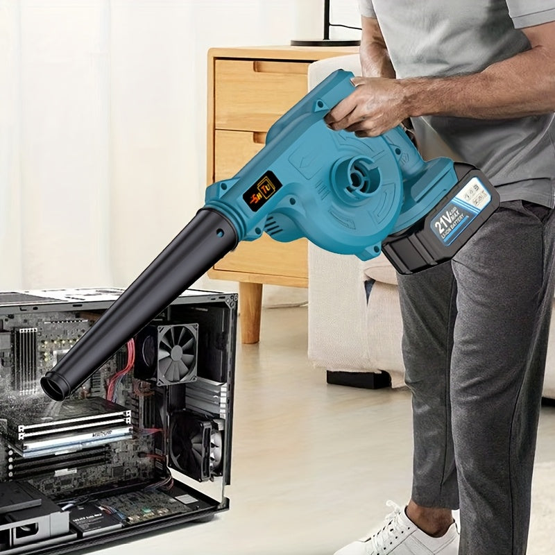 Suflantă de frunze portabilă electrică fără fir, fără perii, cu duză extinsă și mâner ergonomic antiderapant, care dispersează eficient frunzele căzute și zăpada pe curți, peluze, grădini, alei, terase și ve