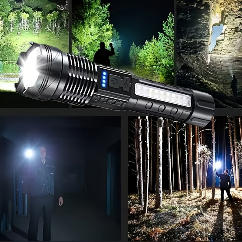 Set 2 lanterne LED portabile cu încărcare USB, XP50 de mare putere, 350 lumeni, 1200mAh