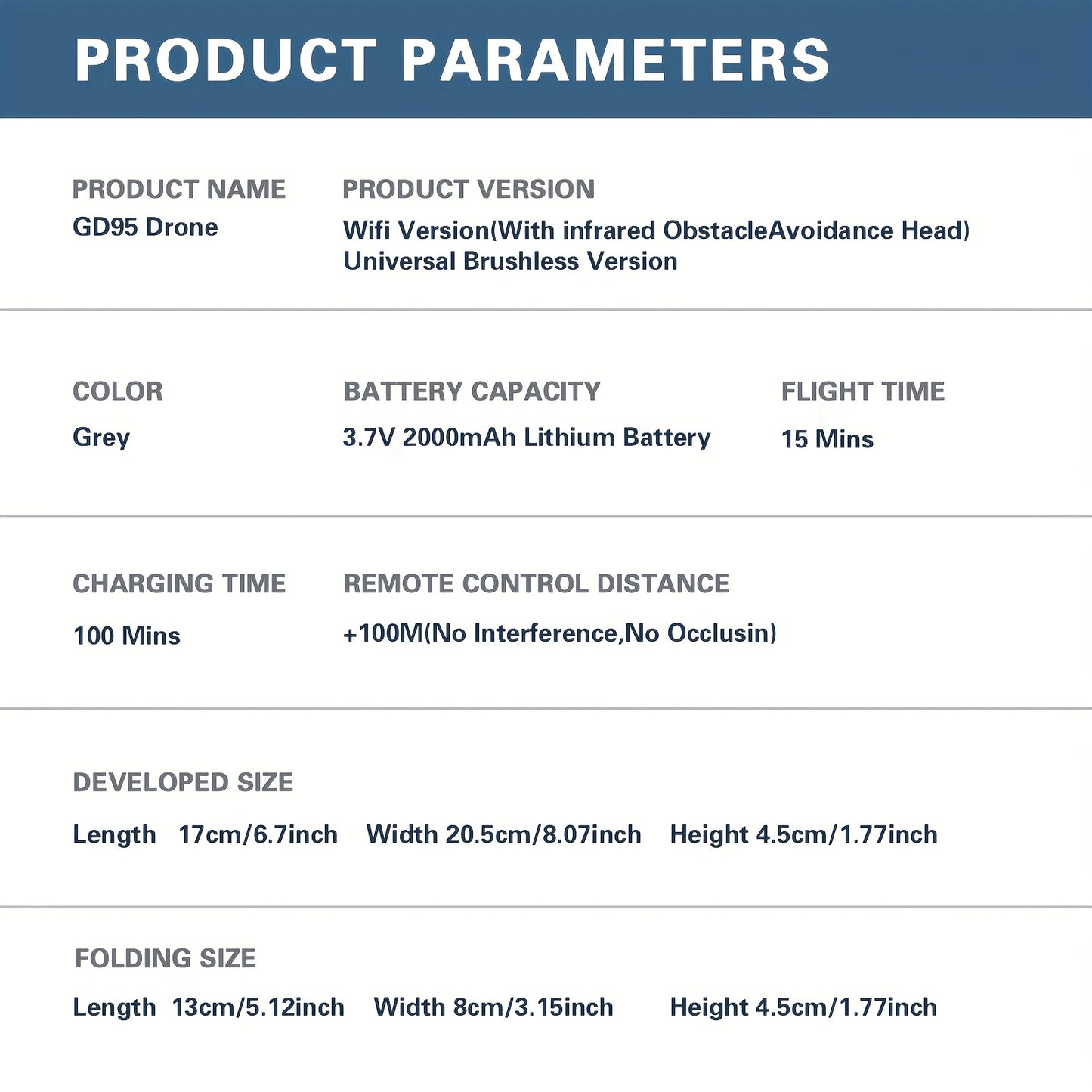 Drona Quadcopter GD95, Drona Pliabilă, Drona cu Cameră 480P, cu Selfie