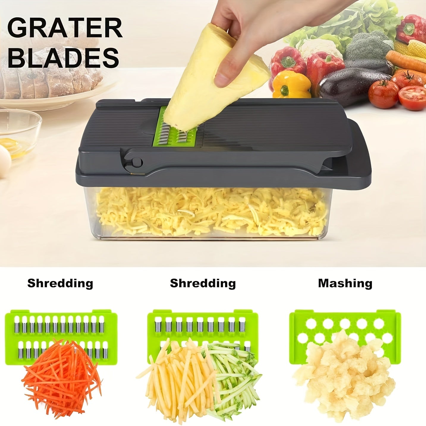 Set de feliat și tăietor de legume multifuncțional 16 în 1