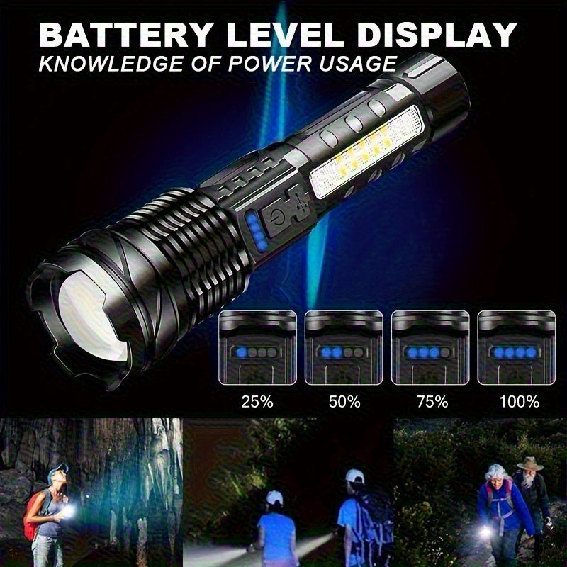 Set 2 lanterne LED portabile cu încărcare USB, XP50 de mare putere, 350 lumeni, 1200mAh