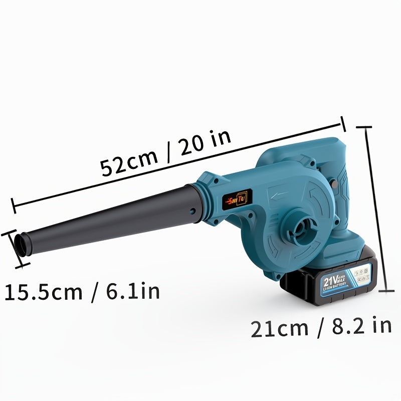 Suflantă de frunze portabilă electrică fără fir, fără perii, cu duză extinsă și mâner ergonomic antiderapant, care dispersează eficient frunzele căzute și zăpada pe curți, peluze, grădini, alei, terase și ve
