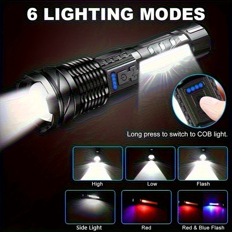 Set 2 lanterne LED portabile cu încărcare USB, XP50 de mare putere, 350 lumeni, 1200mAh