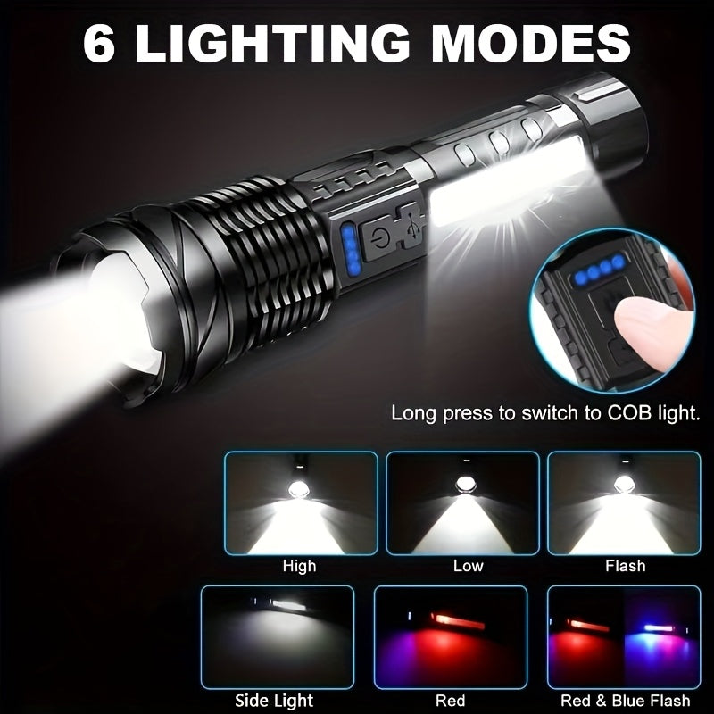 Set 2 lanterne LED portabile cu încărcare USB, XP50 de mare putere, 350 lumeni, 1200mAh