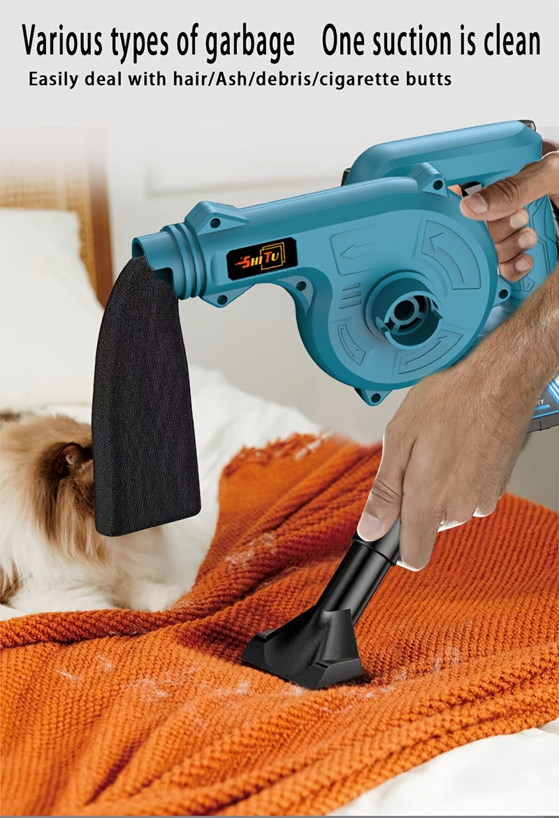 Suflantă de frunze portabilă electrică fără fir, fără perii, cu duză extinsă și mâner ergonomic antiderapant, care dispersează eficient frunzele căzute și zăpada pe curți, peluze, grădini, alei, terase și ve