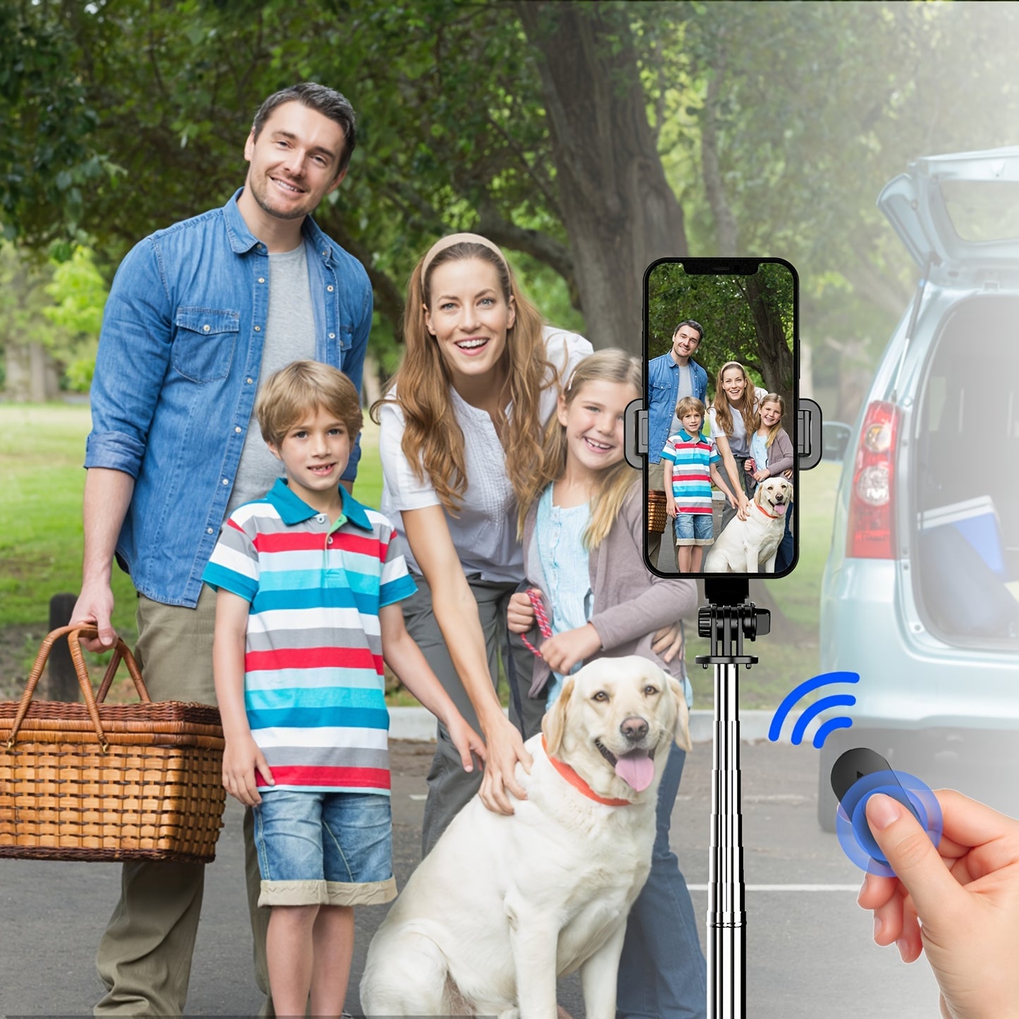 Stick selfie extensibil pentru telefon mobil de 40