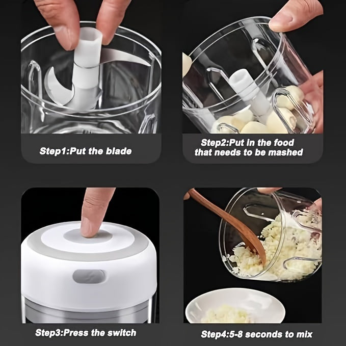 Robot de bucătărie și blender portabil alimentat prin USB cu lame din oțel inoxidabil