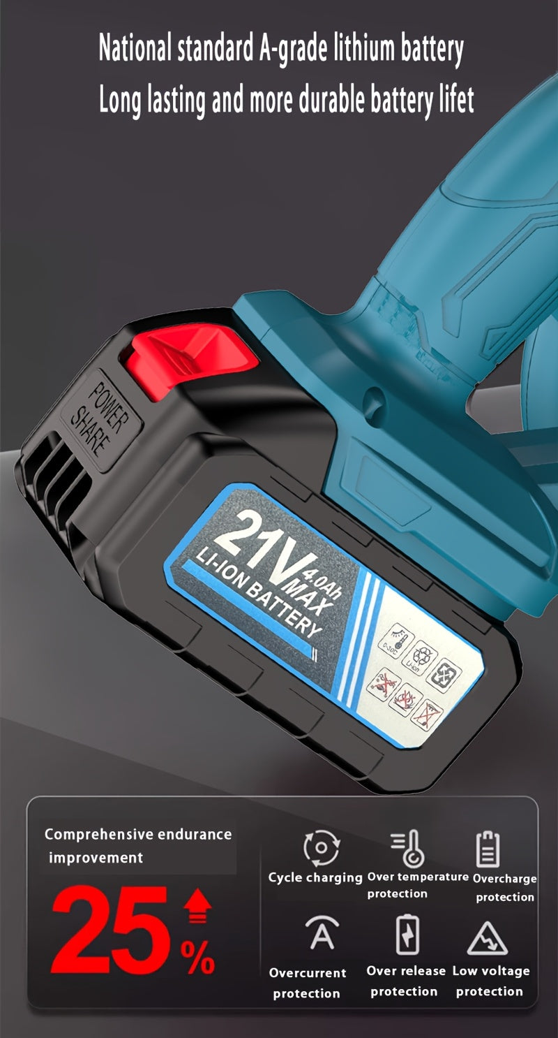 Suflantă de frunze portabilă electrică fără fir, fără perii, cu duză extinsă și mâner ergonomic antiderapant, care dispersează eficient frunzele căzute și zăpada pe curți, peluze, grădini, alei, terase și ve