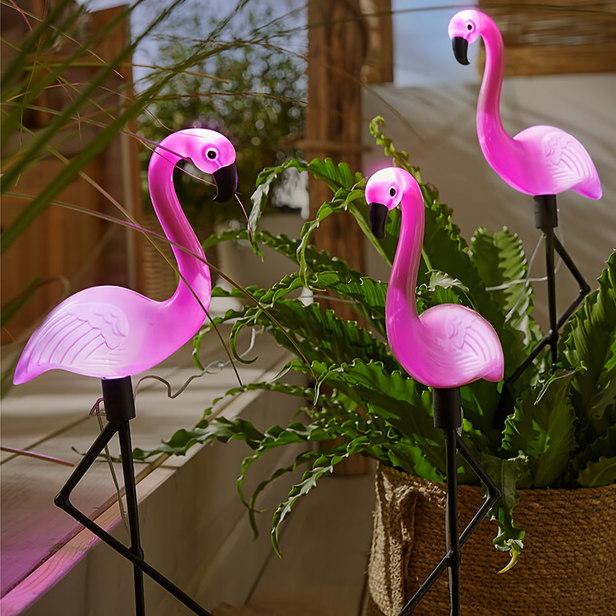 Set de 3 lumini solare Flamingo